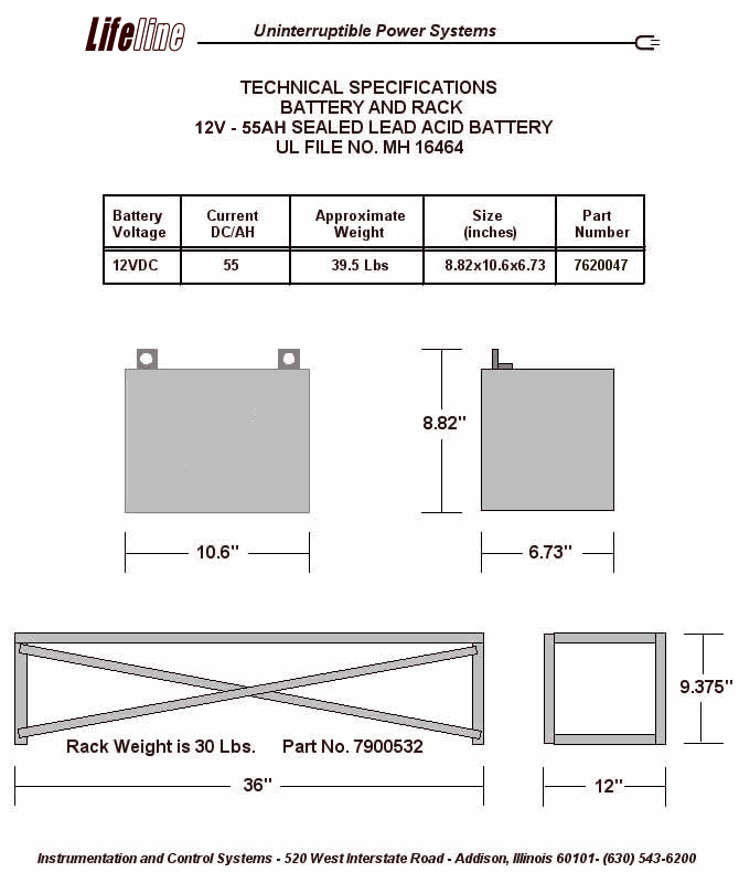 UPS Battery for UL Listed Fire Alarm UPS