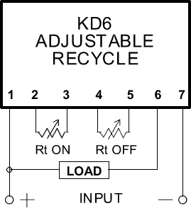 KD6 adjustable repeat cycle timer schematic